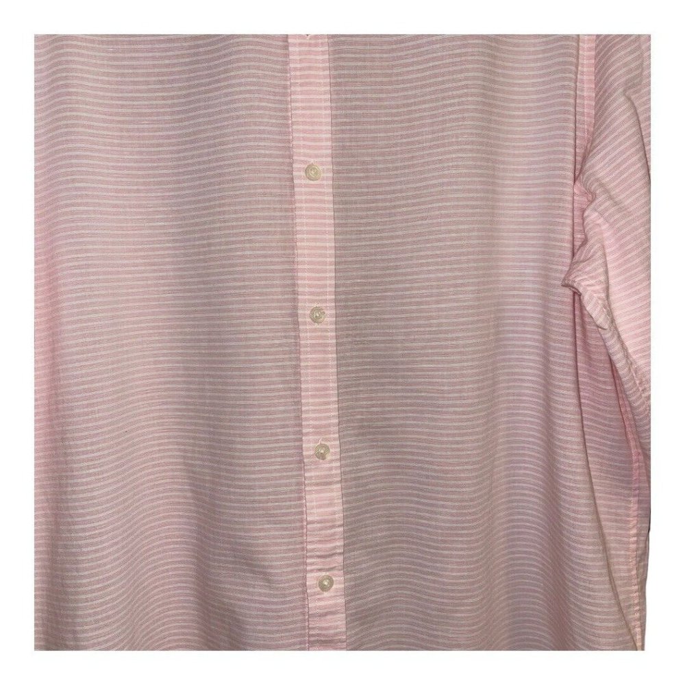 Vineyard Vines Men Slim Fit Cooper Shirt XL Pink Pinstripe Collared Cotton Linen - Picture 6 of 15